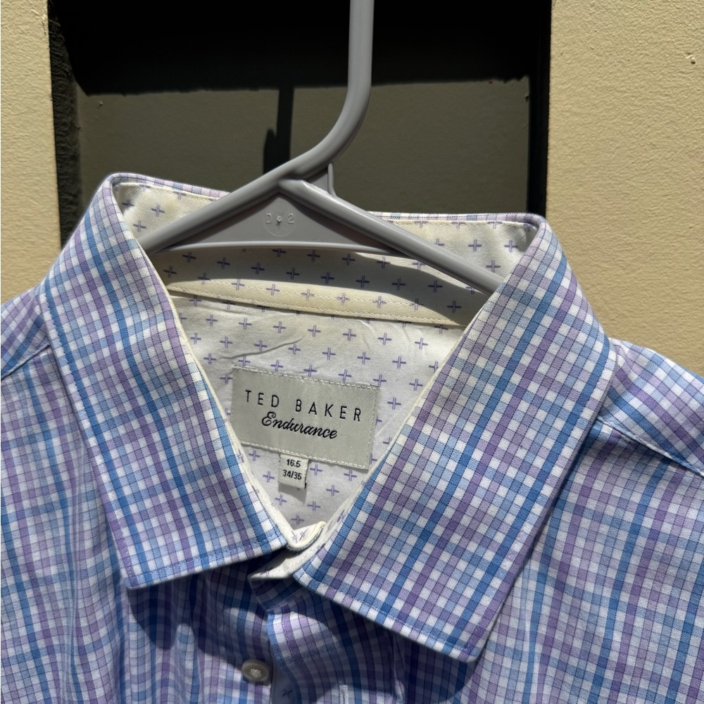 Ted Baker Blue & Purple Gingham Dress Shirt